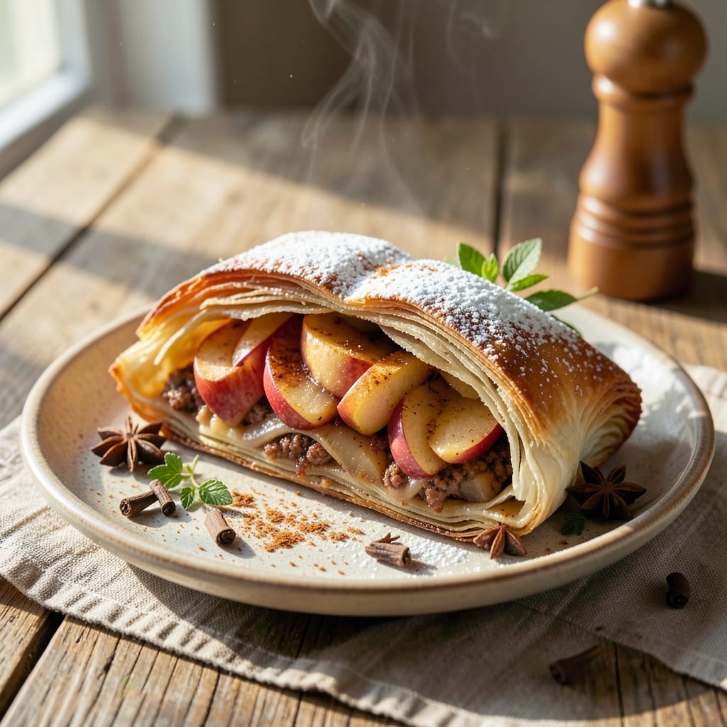 Apple and Cinnamon Strudel Recipe: Flaky Lattice Crust With Warm Spice Magic
