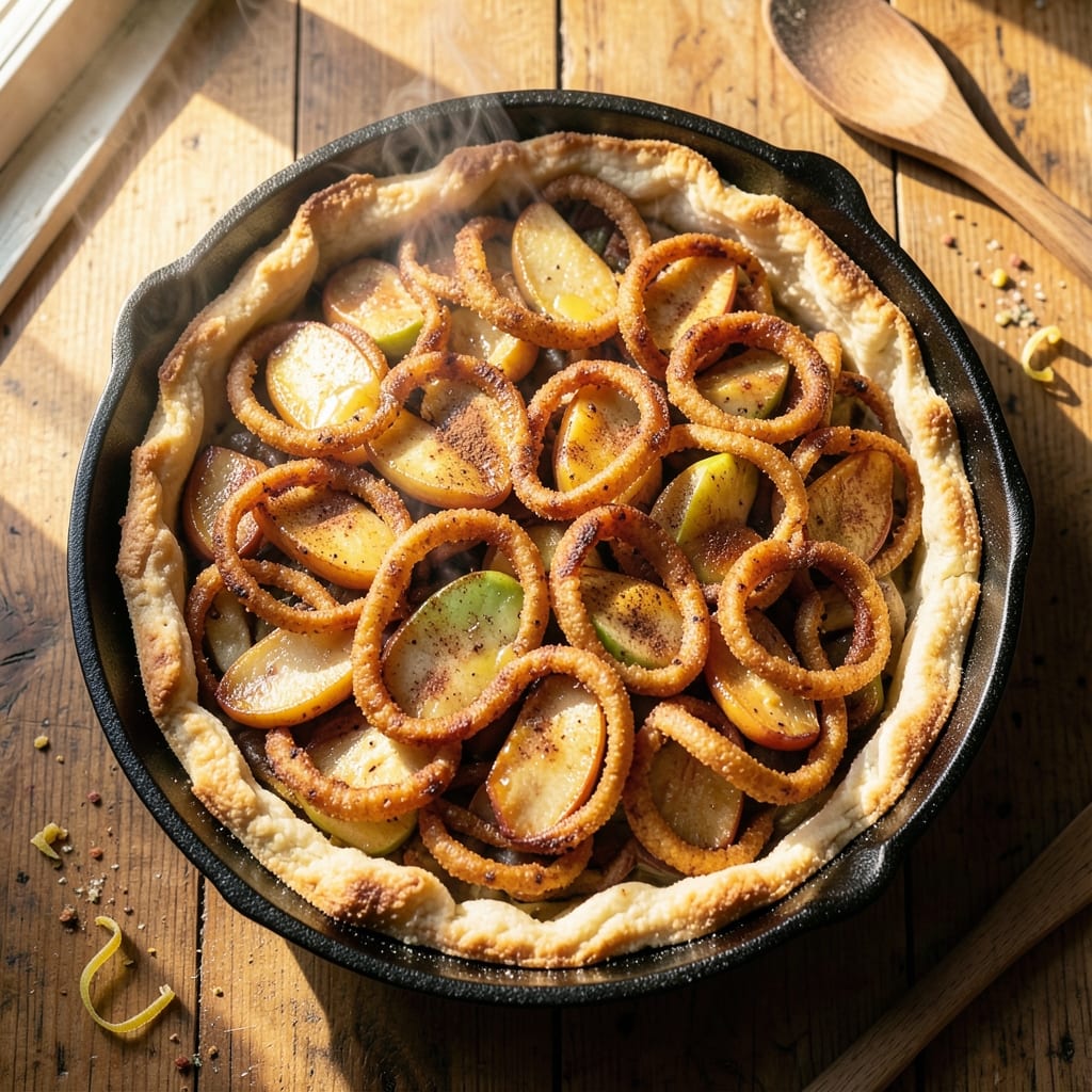 Amish Apple Fry Pie Recipe: Crispy Onion Rings Baked Under Sweet Apple Filling