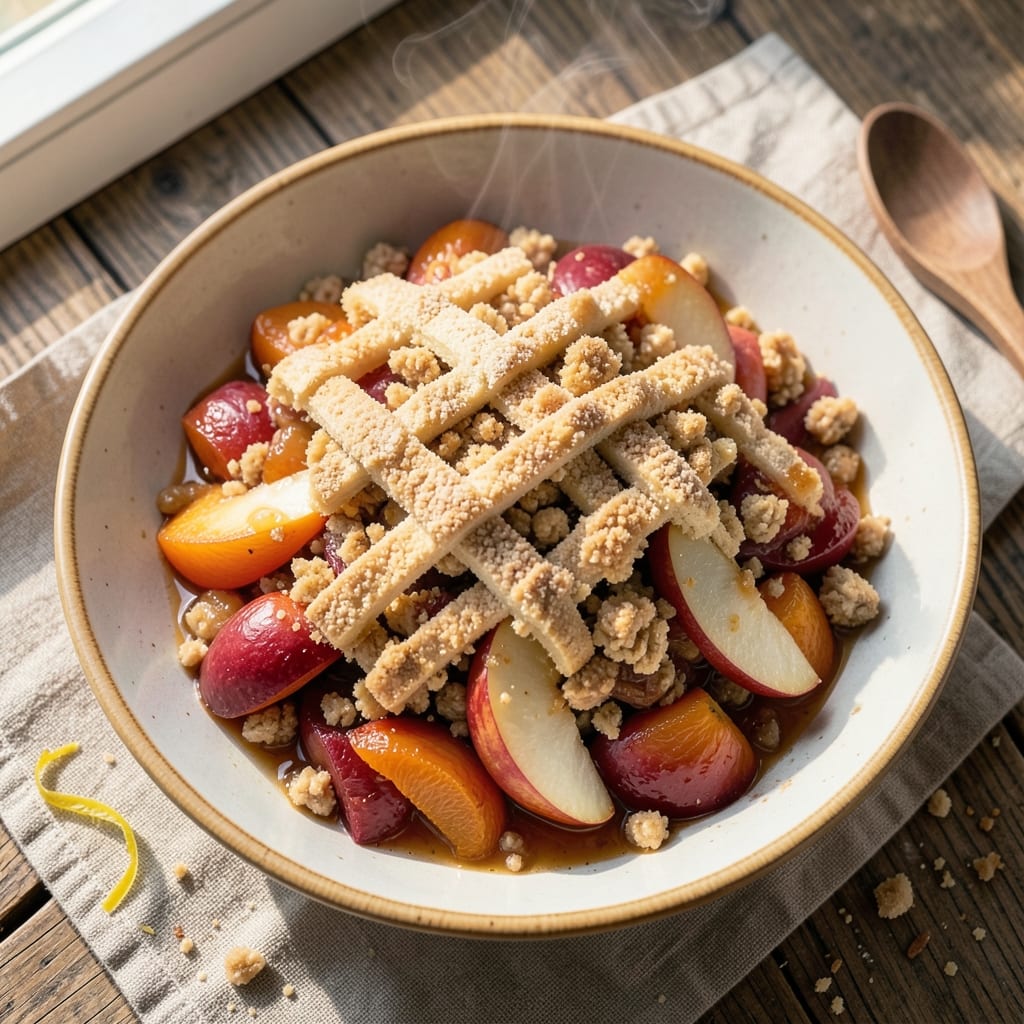 Apple And Apricot Crumble Recipe: Spiced Fruit Burst With Nutty Streusel Crown