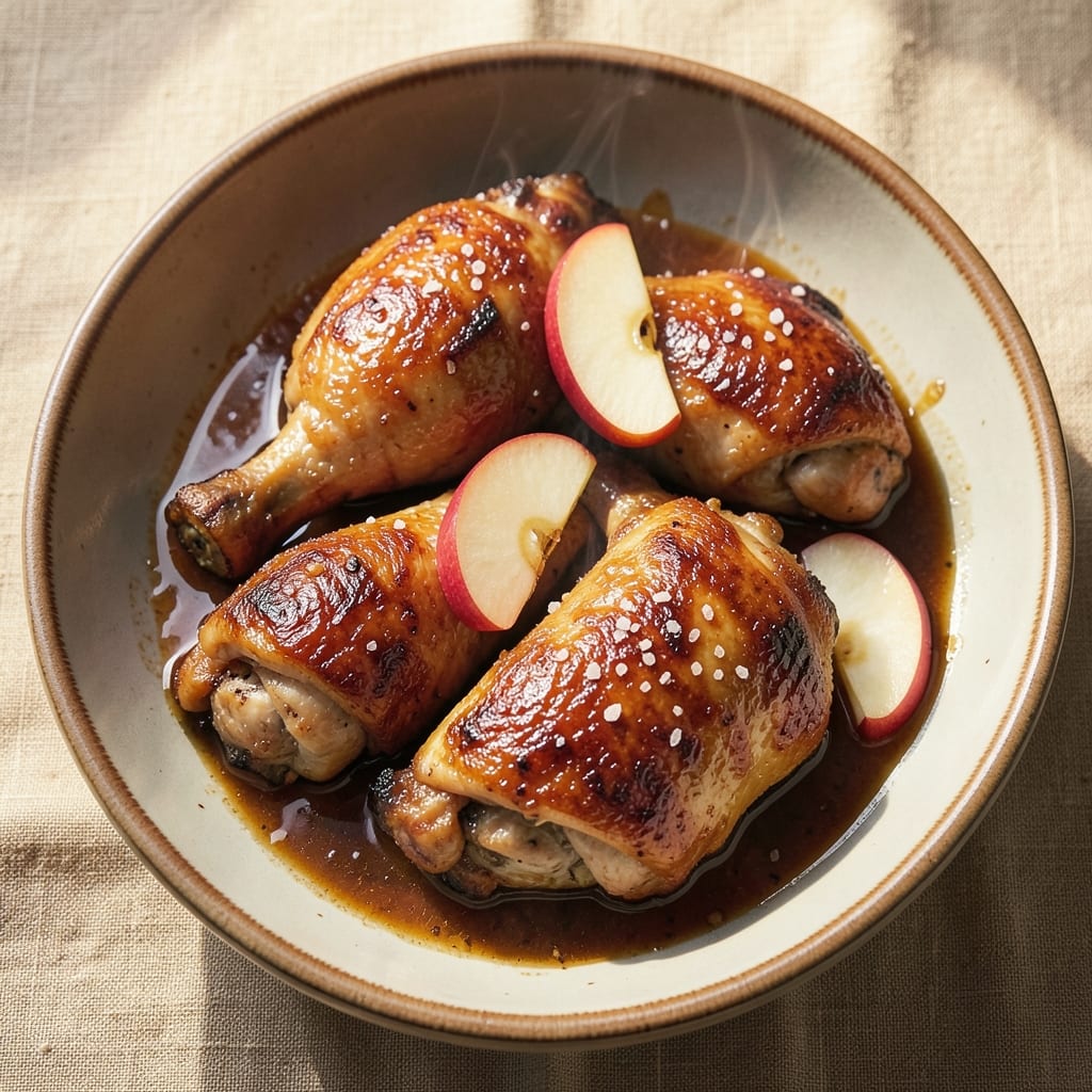 Apple Cider Chicken Thighs Recipe: Spiced Braise With Caramelized Apple Bites