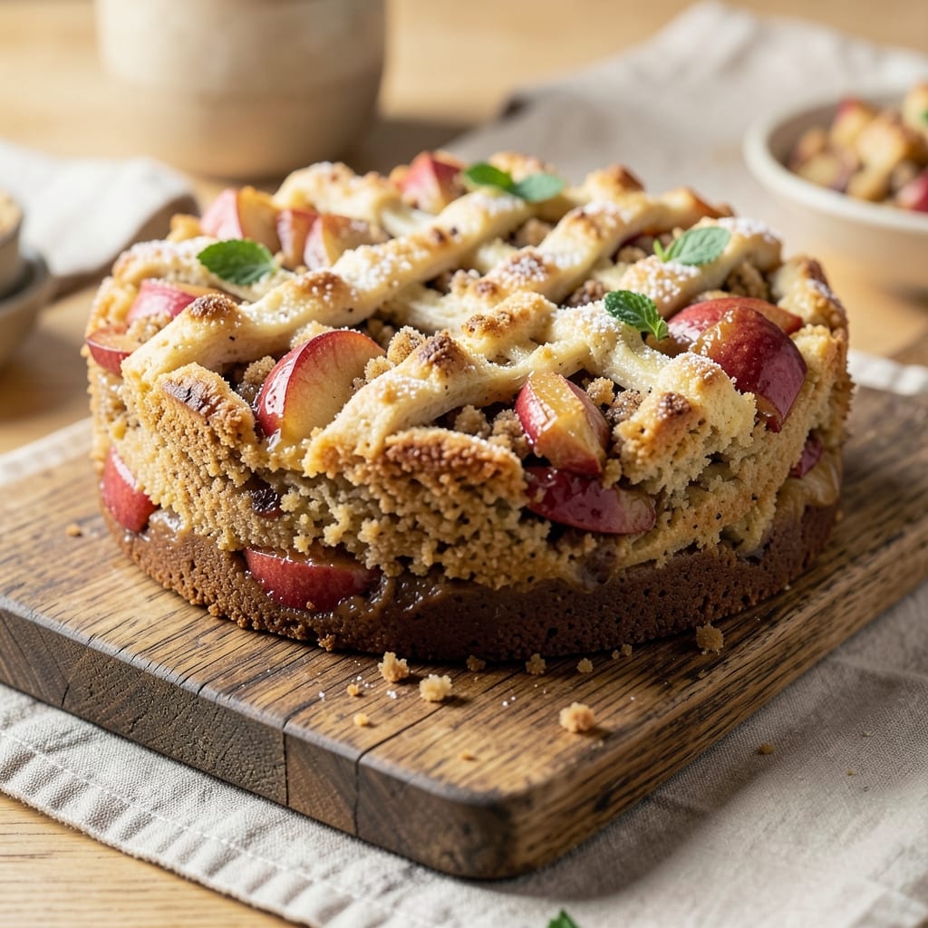 Apple Coffeecake Recipe: Spiced Apple Streusel Crown Over Moist Coffee Cake Layers
