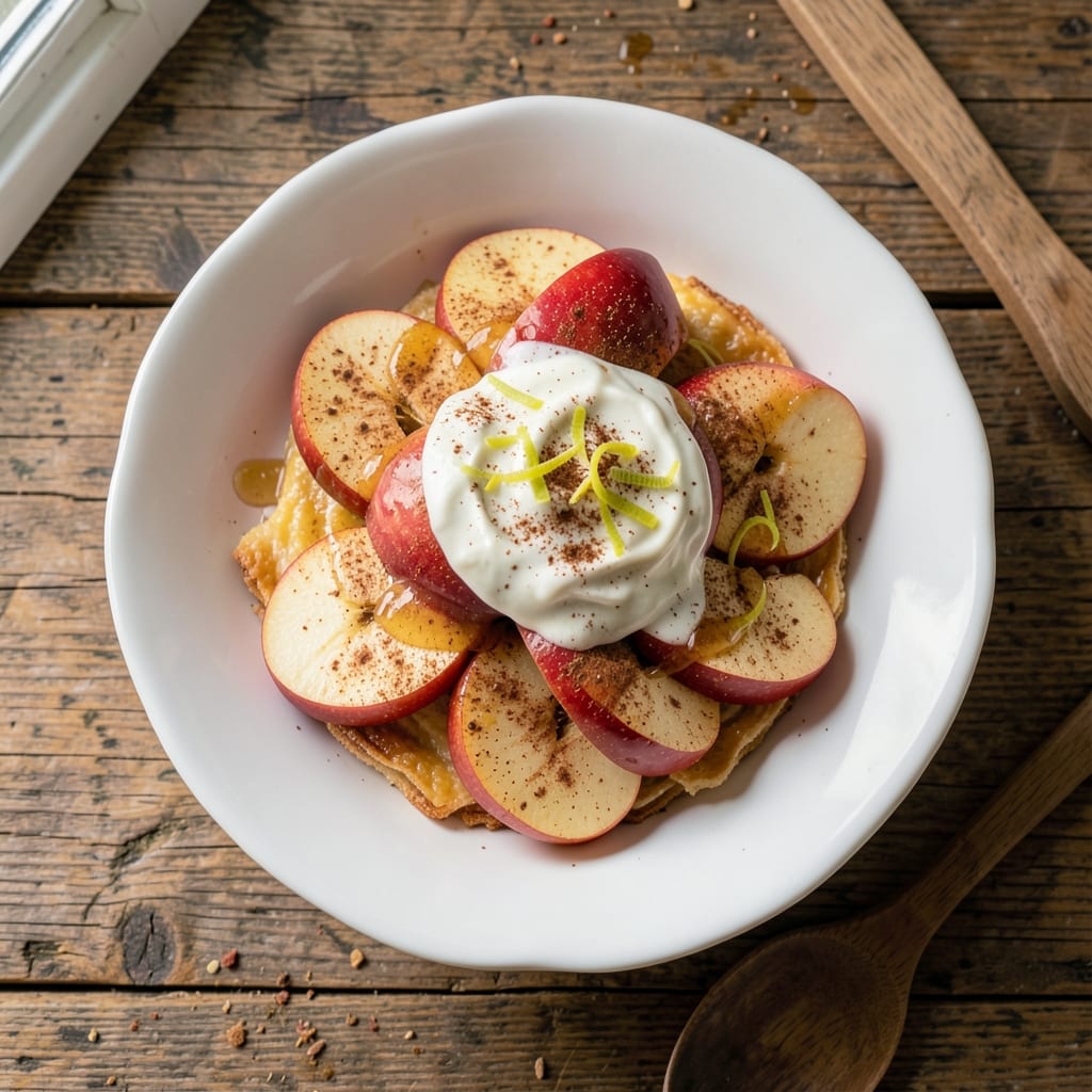 Apple Chat Recipe: Spiced Apple Streusel Crunch in One Skillet
