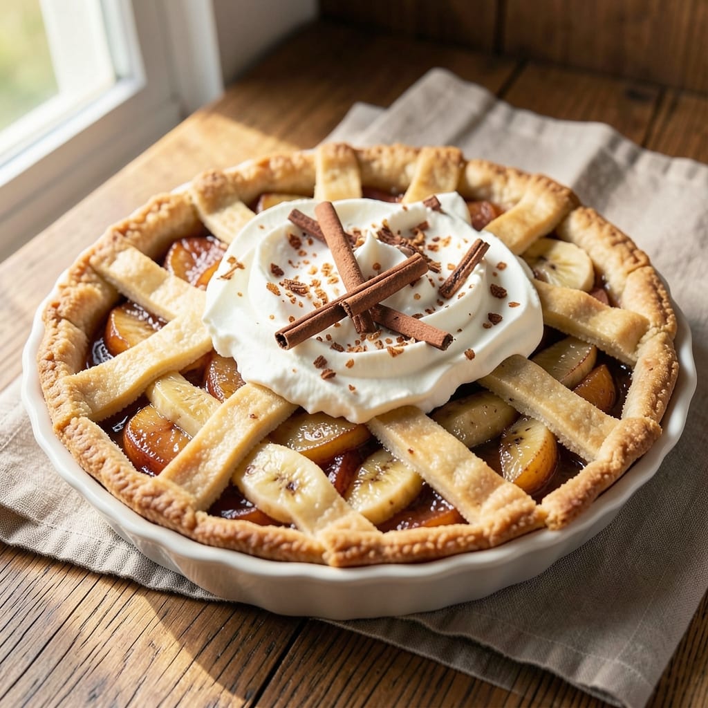 Apple Banana Pie Recipe: Twice-Baked Crisp With Caramelized Fruit Heart