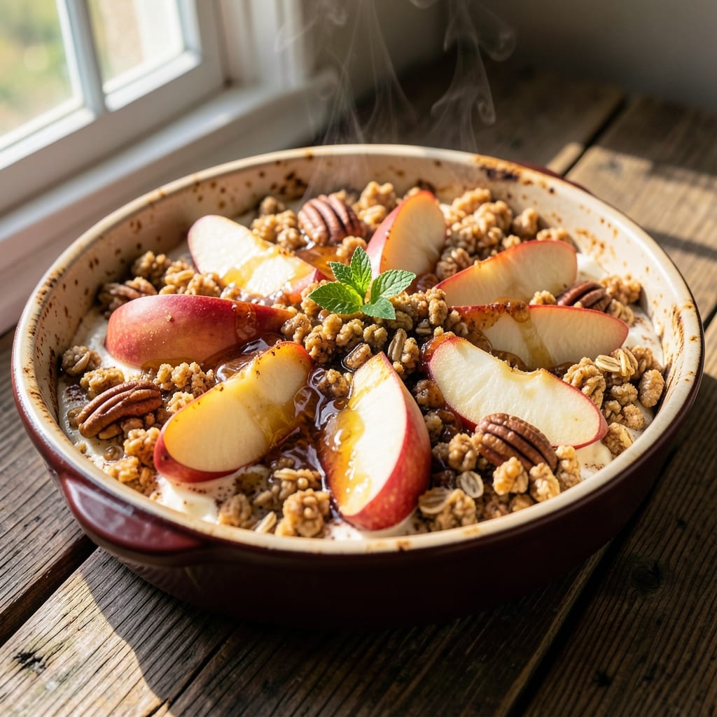Amish Apple Jack Dessert Recipe: Boozy Caramelized Apple Crunch in One Pan