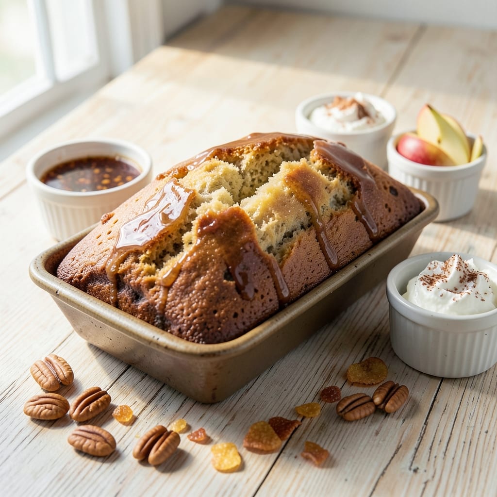 Apple Cider Donut Quick Bread Recipe: Spiced Streusel Crown Over Warm Apple Bites