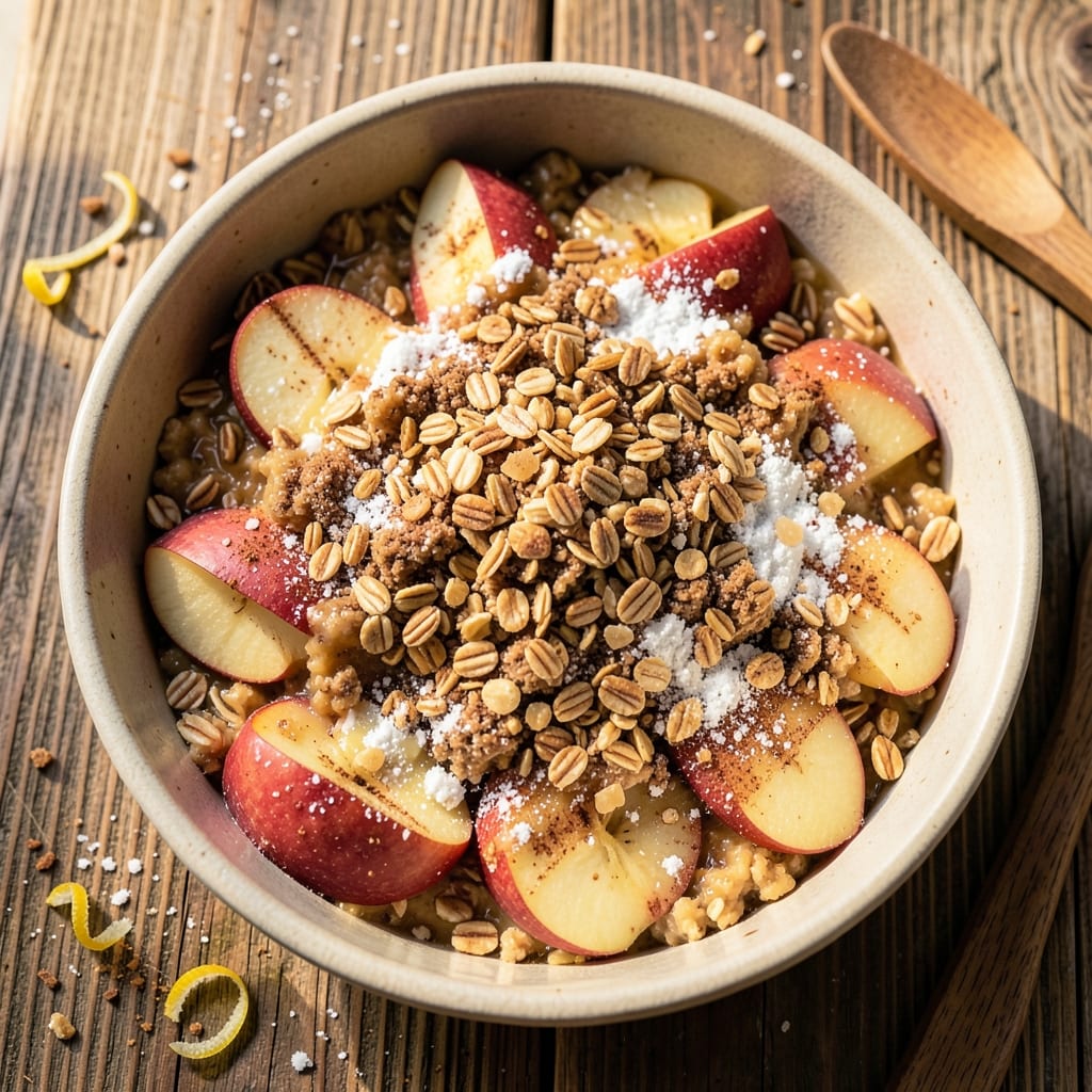 Apple Cobbler Oatmeal Topping Recipe: Crunchy Streusel Crown Over Warm Apple Filling