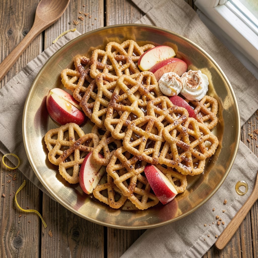 Apple Cinnamon Pizzelle Recipe: Crispy Waffle-Cookie Lace With Brown Sugar Kiss