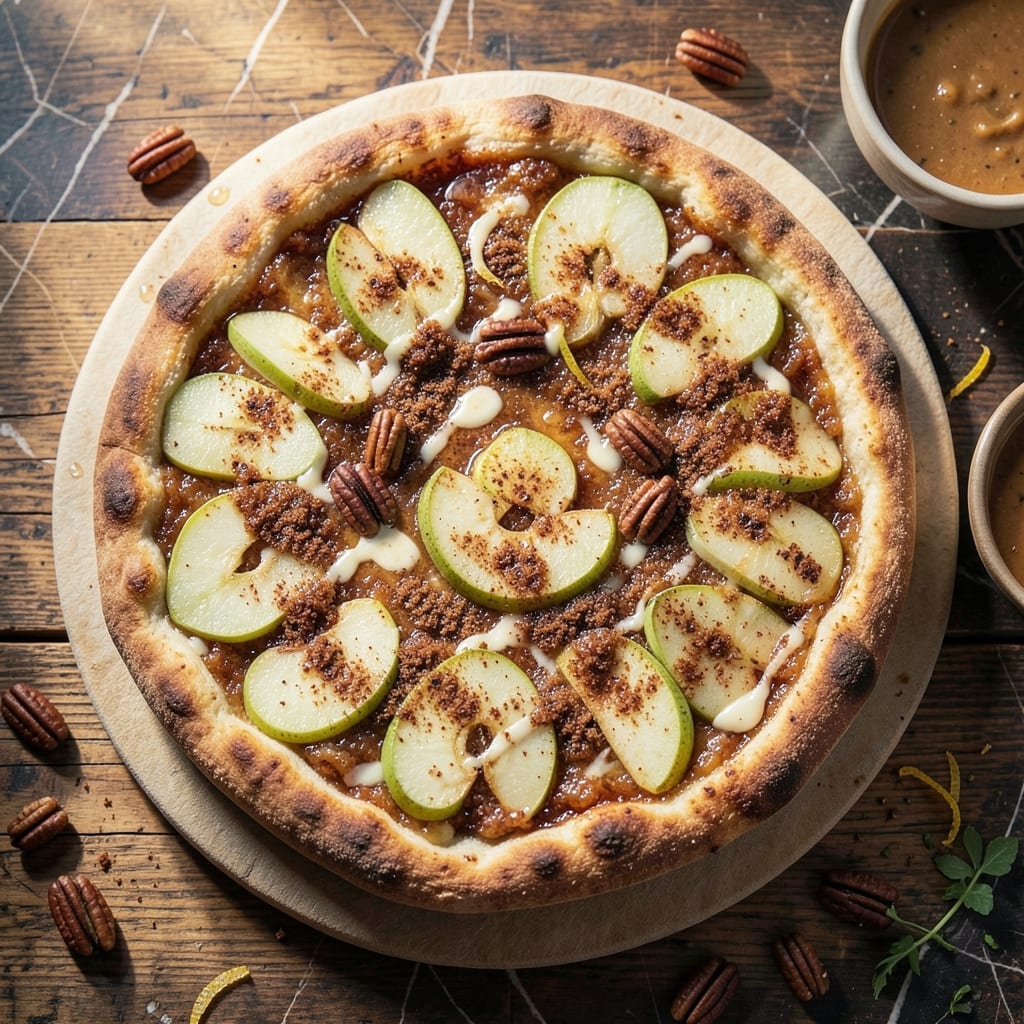 Apple Cinnamon Pizza Recipe: Buttery Streusel Crown Over Warm Apple Swirls