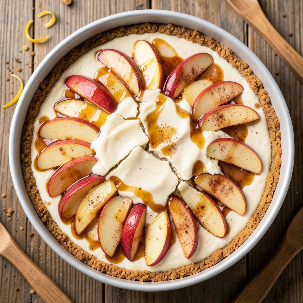 Apple Brandy Cheesecake Recipe: Boozy Caramelized Top With Crunchy Streusel