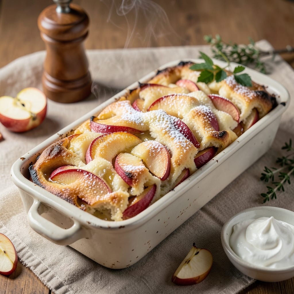 Apple Clafoutis Loaf Recipe: Vanilla-Infused Crust Over Warm Spiced Apples