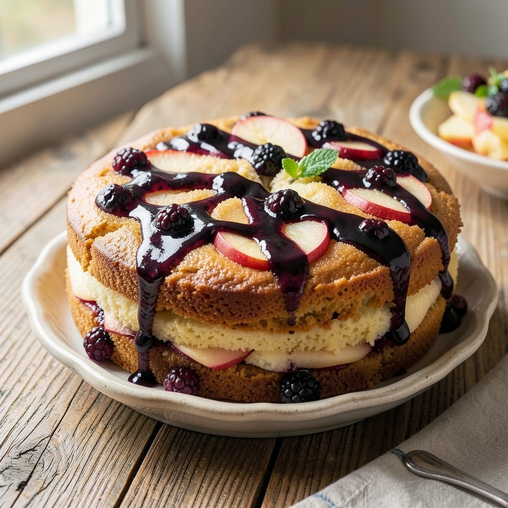 Apple Blackberry Cake Recipe: Juicy Fruit Layers with Buttery Streusel Crown